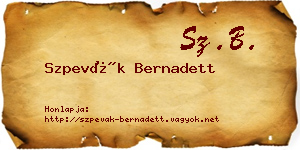 Szpevák Bernadett névjegykártya