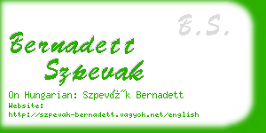 bernadett szpevak business card